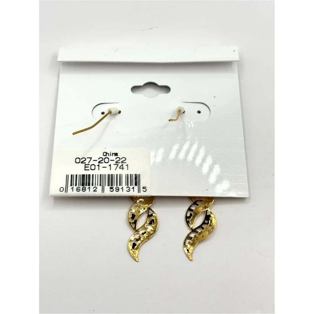 Croft & Barrow Gold-Tone Hoop, Twisted Drop and Rose Pearl Earring Bundle